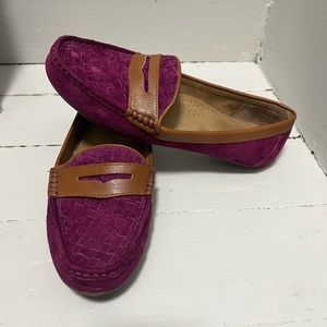 G.H. Bass & Co - Becca Magenta & Brown Suede Leather Driver